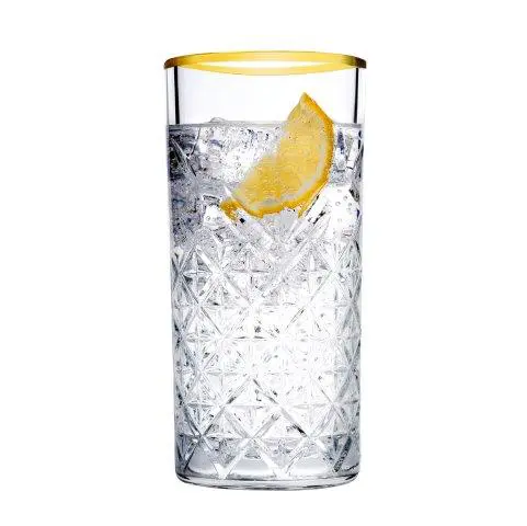 Timeless Longdrinkglas <br /> Met Gouden Rand (450 ml) <br /> Ø 7.7 x 16 cm