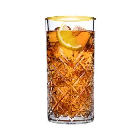 Timeless Longdrinkglas  Met Gouden Rand (300 ml)  Ø 6.8 x 16 cm