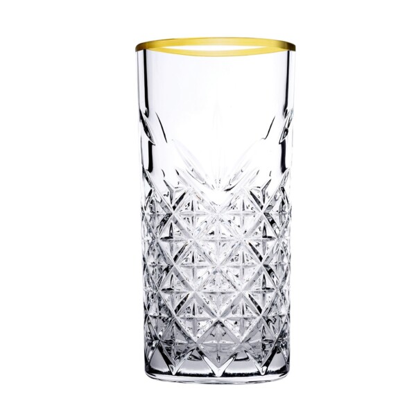 Timeless Longdrinkglas <br /> Met Gouden Rand (450 ml) <br /> Ø 7.7 x 16 cm - Afbeelding 2