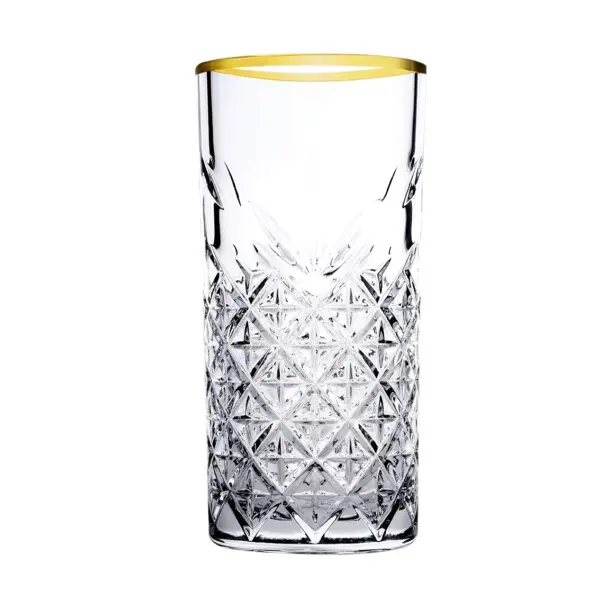 Timeless Longdrinkglas <br /> Met Gouden Rand (450 ml) <br /> Ø 7.7 x 16 cm - Afbeelding 2