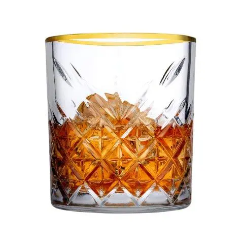 Timeless Whiskeyglas <br /> Met Gouden Rand (355 ml) <br /> Ø 8.5 x 10 cm