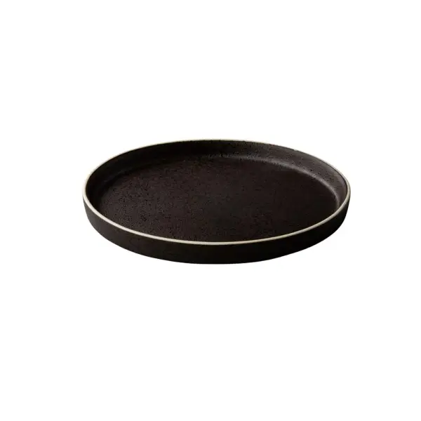 Tweezijdig Bord Met <br /> Opstaande Rand <br /> Zwart Bristol Q Raw <br /> Ø 17 x 2 cm