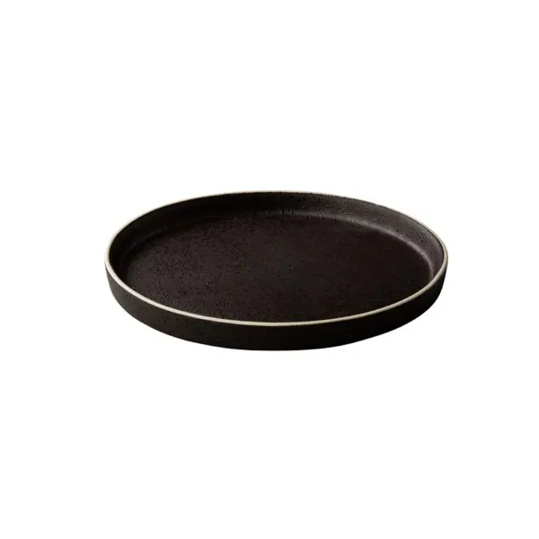 Tweezijdig Bord Met <br /> Opstaande Rand <br /> Zwart Bristol Q Raw <br /> Ø 22 x 2 cm