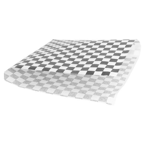 Vetvrij Papier Zakje "Cubes Black/White" <br /> (per 500) 18 x 17 cm